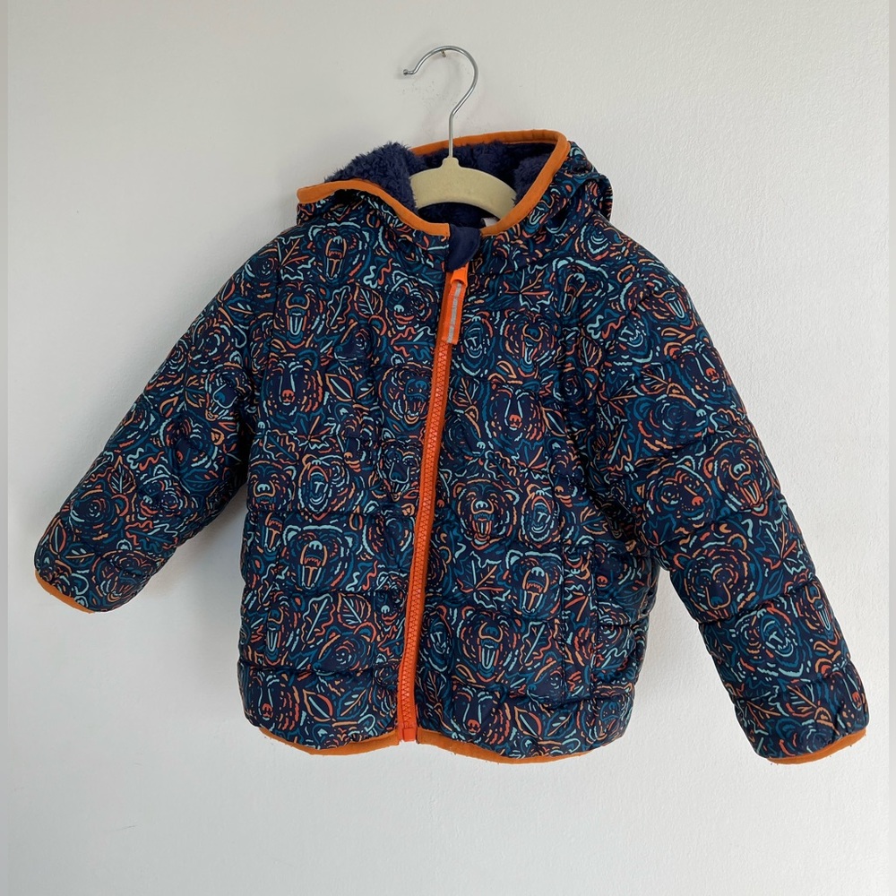 Cat & Jack Reversible Bear Print Puffer Jacket